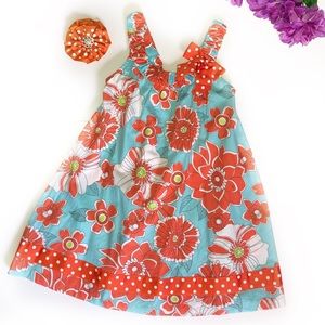 NEW BONNIE JEAN SIZE 6 BLUE / ORANGE FLORAL DRESS
